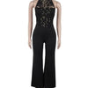 Joskaa 2025 Summer Elegant Hollow Halter Lace-Up Jumpsuits Women Hipster Sexy Backless Skinny One Piece Rompers Party Clubwear