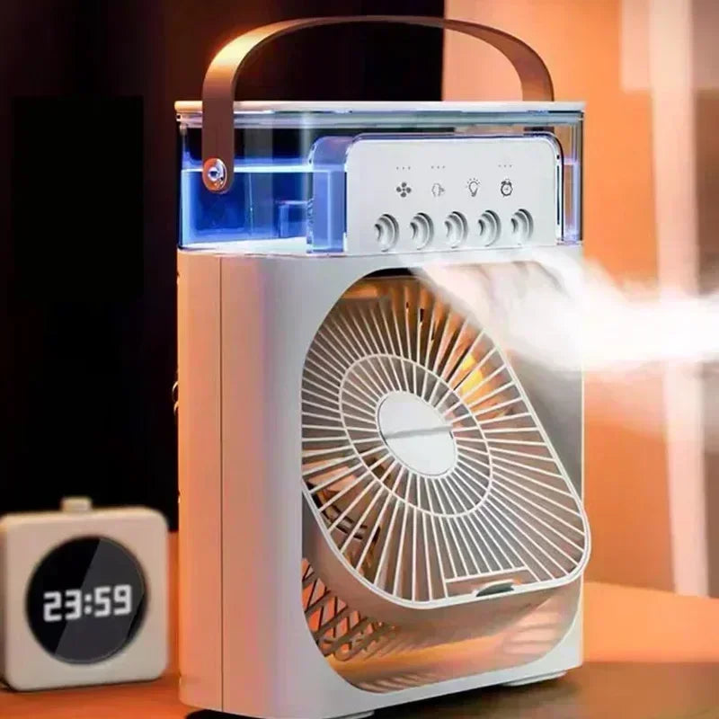 Ar condicionado portátil com luzes noturnas LED, 3 em 1 ventilador, pequeno refrigerador de ar, umidificador, casa fãs, Dropship