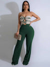 Women Summer Strapless Jumpsuit Sexy One Piece Outfits Cut Out Waist Party Jumpsuit Clothing Lady Full Length Backless Jumpsuits