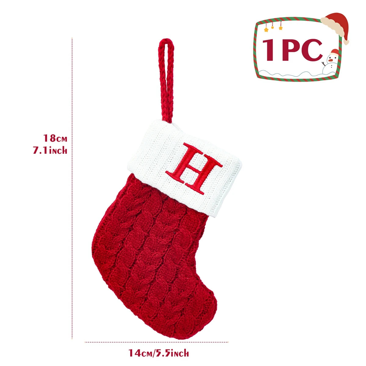 Christmas Socks Knitting Snowflake Letter Stocking Christmas Decoration For Home 2024 Xmas Tree Ornament Gift Navidad Natal 2024