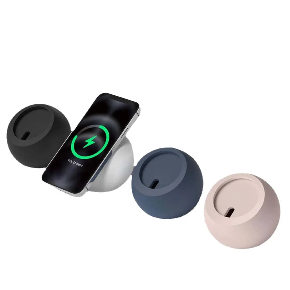 Ball Shape Magnetic Silicone Charging Desk Holder Stand for Magsafe IPhone 13 14 Pro Macsafe Charger Dock Station Accessories