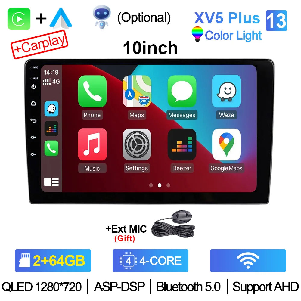 XIMA 7 9 10 inch 4G 8Core 5G WIFI Carplay Android Aauto Car Radio Multimedia Player 2 din stereo Receiver 2DIN GPS dvd Head Unit