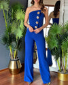 Elegant Jumpsuit for Women Dressy Sexy Off Shoulder Wide Leg Pant Suit One Piece Party Outfits