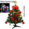 30/45cm Mini Christmas Tree New Year Gift Party Decoration Artificial Christmas Tree LED Light DIY Handicraft Xmas Tabletop Tree