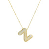 Cubic Zirconia Gold Plated  Bubble Alphabet Letter Necklace Monogram Necklace Balloon Initial Necklace Gifts for Women Girls