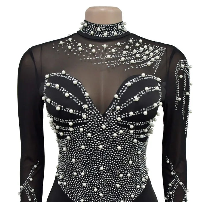 Elegant Women Jumpsuit Streetwear 2024 Spring Fashion Versatile Casual Solid Color Hot Diamond Long Sleeve Jump Suits for Female