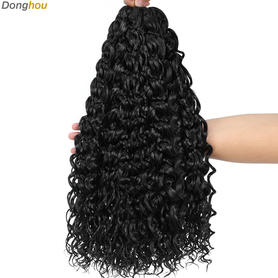 Beach Curl Crochet Hair Gogo Curl Crochet Hair 18 Inch Ombre Brown Blonde Bug Ginger T30 Synthetic Deep Wave Twist Crochet Braid