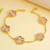 Classic simple fashion five-leaf flower pendant bracelet Natural stone clover pendant women's party daily wear jewelry