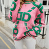 Knitted Sweaters Women 2023 Spring/Autumn Round neck Letter  Embroidery Pullovers Top Temperament casual warm Tee contrast color