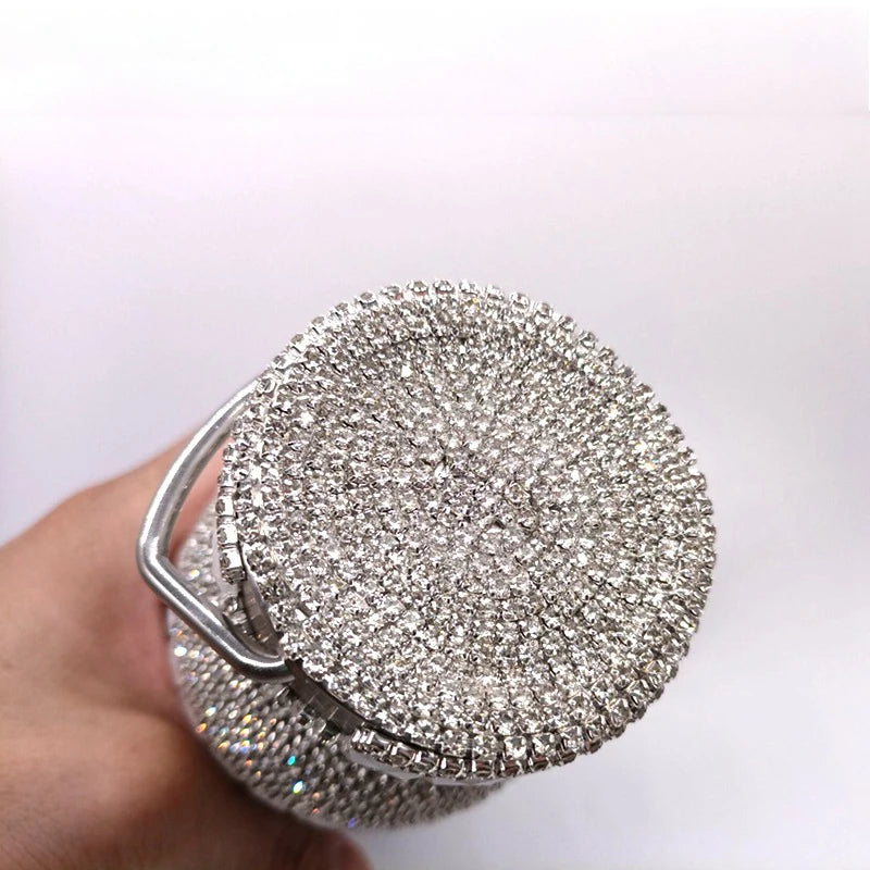 Bling Rhinestone Insulated Thermos Water Bottle with Chain Stainless Steel Vacuum Insulated Bottle Flask Portable Tumbler