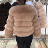 QUEENTINA Fox Fur Coat Real Winter Women'S Fashion Brown 2025 Leather And Skin Clothing Natural New In Coats & Jackets Outerwear