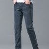 Spring Men's Light Blue Slim Jeans Stylish Casual Stretch Fabric Denim Pants Classic Trousers Smoke Gray