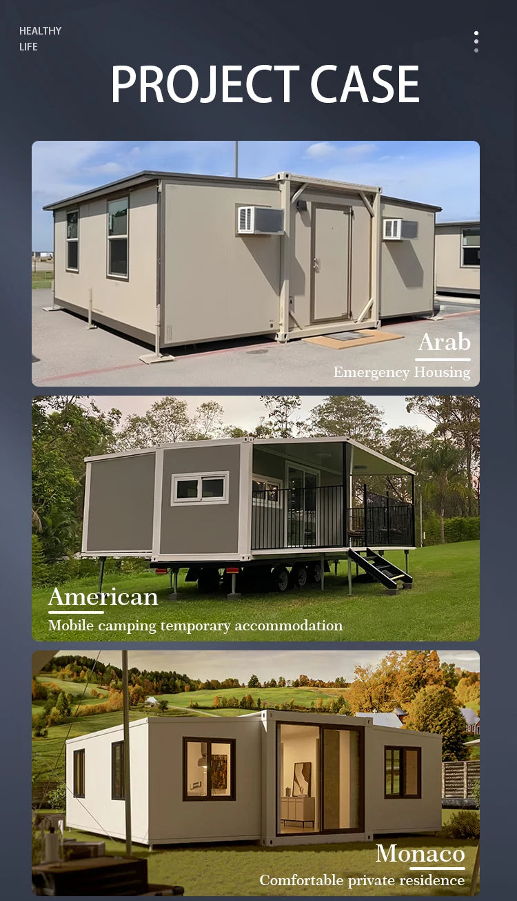 Modern Design Luxury Shipping Container House 20ft  Tiny Homes Prefab Houses Modular Prefabricated Mobile Home 3 Bedroom Price