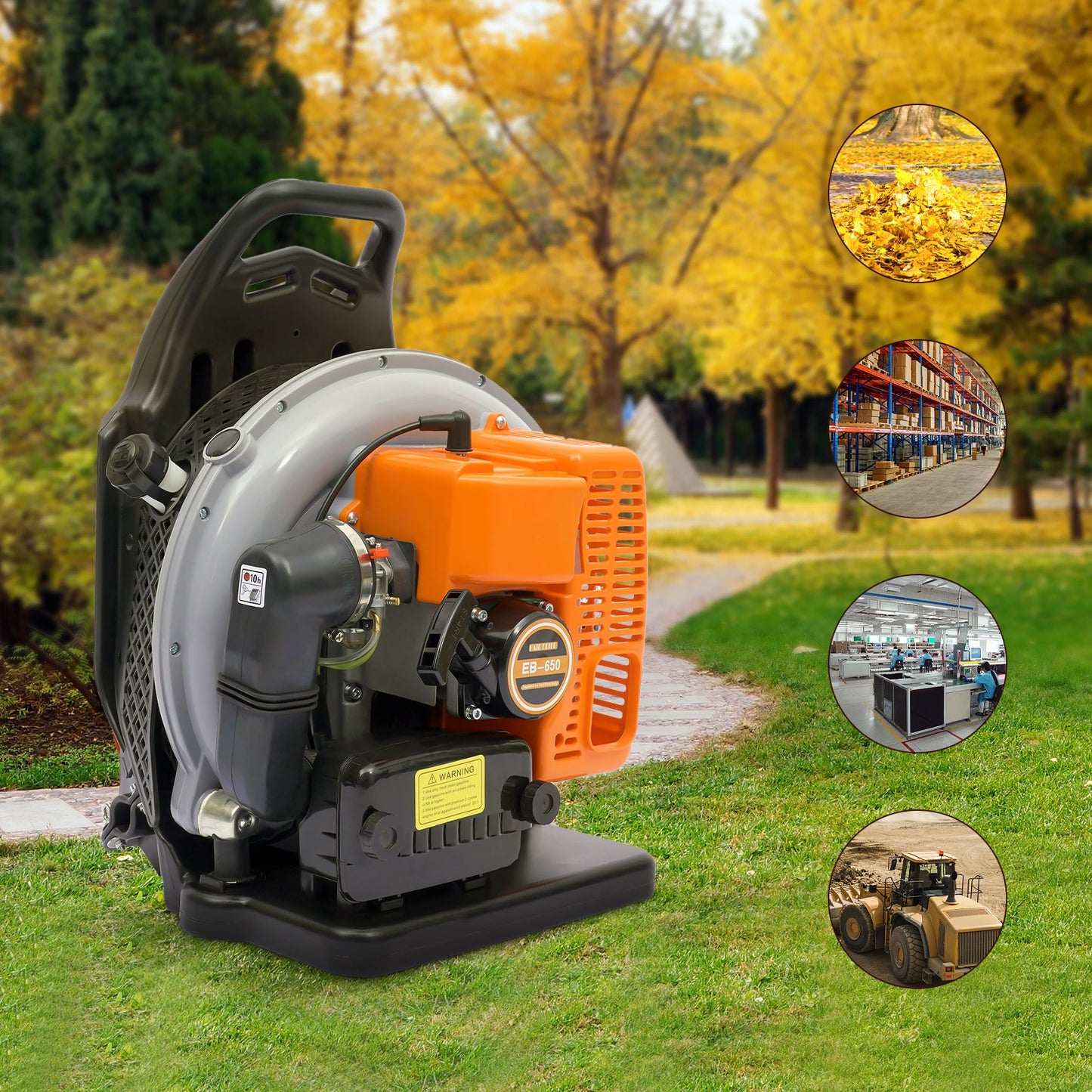 65CC 2 Stroke Petrol Backpack Leaf Air-cooled Blower Commercial Garden Yard Tool 2.7 kw 6800r/min
