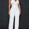Women One Shoulder Cutout Studded Jumpsuit With Belt
