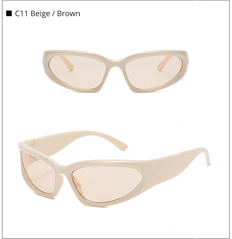 Designer y2k UV400 Mirrored Sunglasses Women White Sun Glasses Men Hispter Sport Driving Cycling Ladies Shades 2023 gafas de sol
