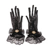 Girl Lolita Mesh Bow Flower Lace Gloves Black White Lace Gloves lolita Lace Sleeves Cosplay Jewelry