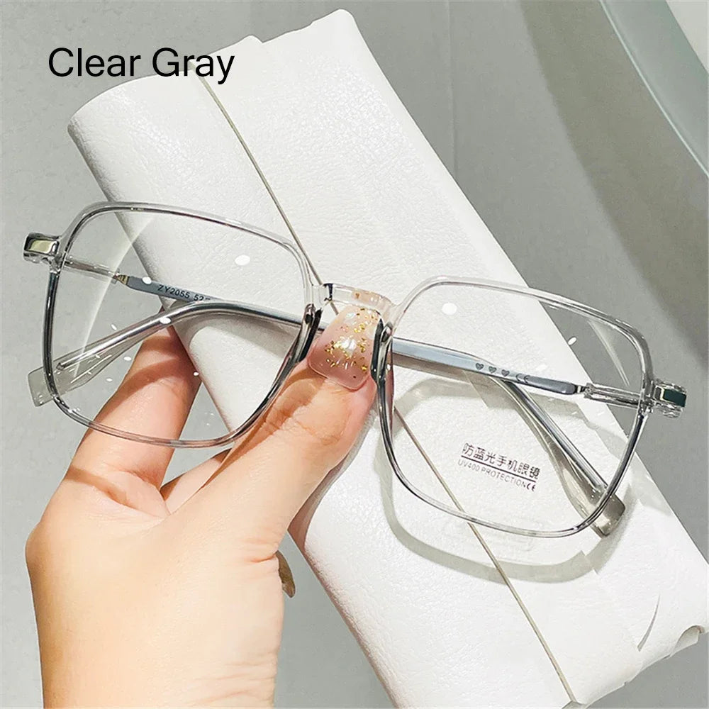 Retro Square Anti-Blue Light Glasses for Women Stylish Clear Frame Anti Radiation Glasses Transparent gafas de sol