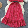 Summer Pleated Women Buttons Dresses Casual Beach Holiday Short Sleeve V Neck Woman Midi Dress Bohemian Mujer Vestidos