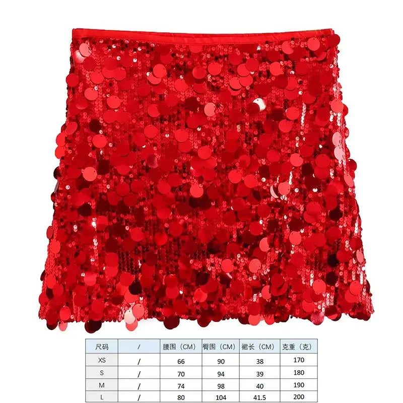 Party Club Stage Show Mini Skirts for Women Clothing Fashion Clothes Sexy Streetwear Dance Bling Sequined Hot Girls