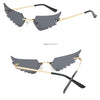 2024 new rimless glasses personalised wings runway fashion women's sunglasses