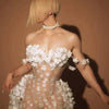 Sexy Mesh See Through Flowers Backless Long Dress 2025 Women Elegant Party Wedding Celebrate Evening Gown Prom Hotwife Outfit