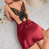 Silk Slip Nightdress Top women Floral Slip Dress Butterfly back Sexy Ladies Suspender Pajamas Cherry Print Loungewear