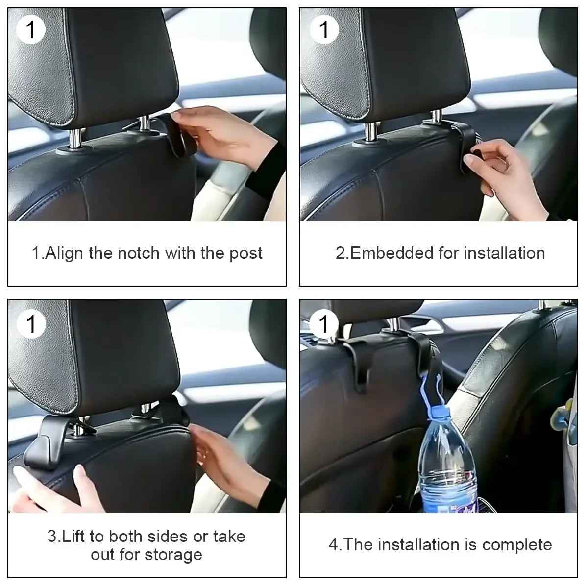 Multifunction Portable Rhinestone Car Seat Back Hook Headrest Storage Holder Hanging Bag Organizer Auto Interior Accessories