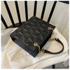 Ladies Fashion Large Capacity Chain Bag Retro Square Tote Bag Diamond Texture Shoulder Crossbody Daily Hundred Underarm Handbag