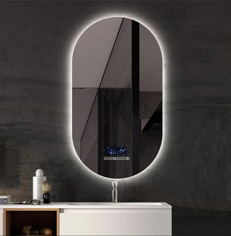 Bathroom Smart Makeup LED Mirror Adjustable light With Bluetooth Speaker Anti-Fog Human Body Induction Hotel Decoration Mirror