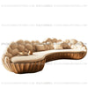 French light luxury semi-circular curved villa living room creative sofa cream special-shaped solid wood