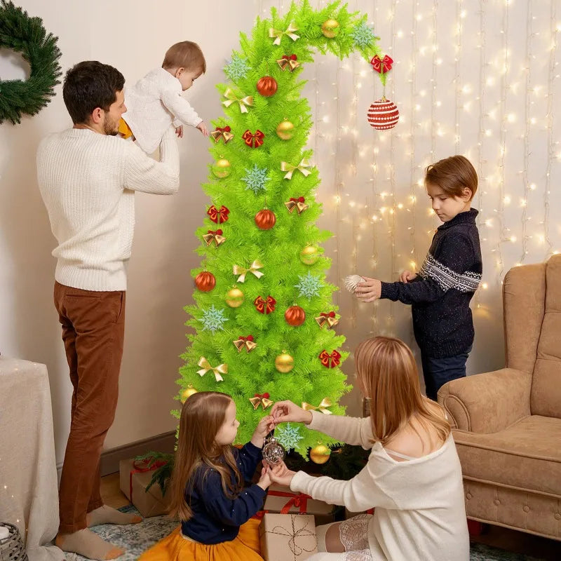 Artificial Christmas Tree PVC Material Crooked Neck Santa Hat Shape Christmas Tree 90cm/150cm Christmas Family Party Decorations