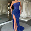 2025 Women Strapless Sleeveless Evening Dress Sequined Side Split Long Dresses Elegant New Sexy Bling Party Prom Vestidos Ladies