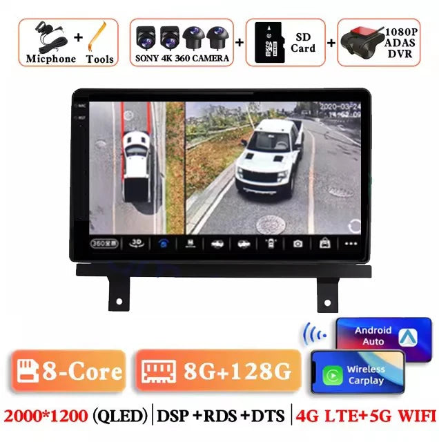 Android 14 Wireless Carplay Auto Car Radio For BAIC Beiqi Beijing X3 X5 2019 2020 2021 Multimedia Player GPS Navigation 4G+WIFI
