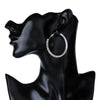 30-80mm Big Hoop Earrings For Women Girls Circle Crystal Rhinestone Earrings Black Gold Silver Color Round Earings Party Gift
