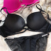 2 Pieces Sexy Underwear Set for Women Classic Cross Hollow Bra Sparkle Rhinestones Lingerie Deep V Push Up Brassiere Set