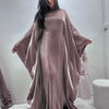 Batwing Butterfly Sleeve Satin Khimar Abaya Dubai Muslim Maxi Dress Kaftan Abayas For Women Kebaya Caftan Robe Femme Vestidos