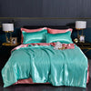 Luxury 100% Silk Bedding Set with Duvet Cover Set Double King Queen Size Bedding Cover Kit 4pcs Bed Cover Bed Linen Sets