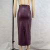 Trendix Women Elegant Burgundy Skirt High Waist Slim Fashion Slit Long Skirts Female Party Slim Club Sexy Vintage PU Skirts 2024