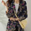 Women Autumn Blazer Retro Printed Coats Casual Long Sleeve Floral Outerwear ZANZEA Female Single Button Lapel Jackets Oversize
