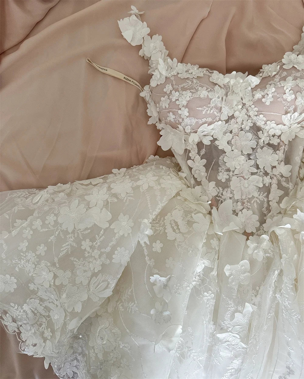 Cathy White Mini Tulle Prom Dresses Spaghetti Strap فساتين السهرة Customized Sleeveless Princess Flowers Vestidos De Noche 2024