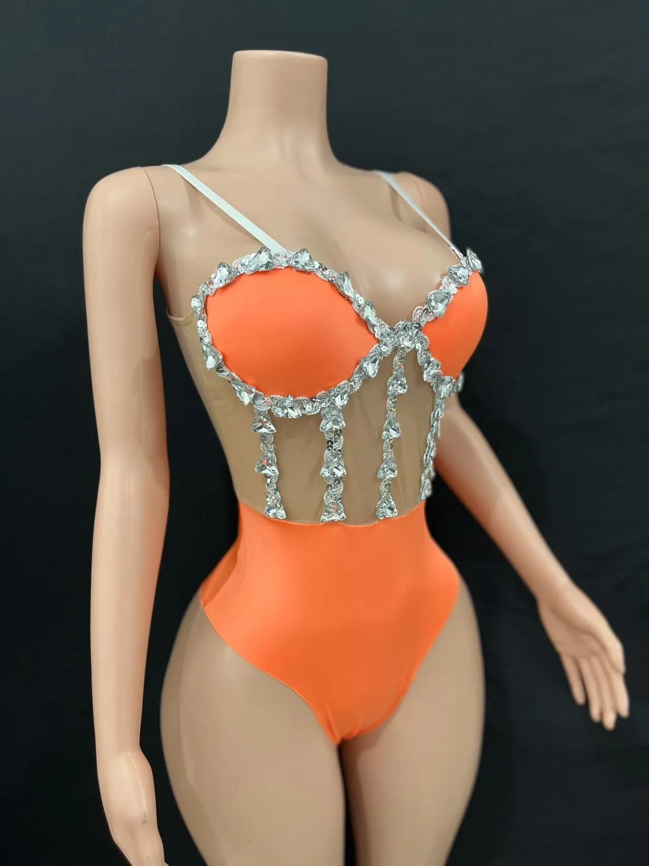 Multi colored triangle jumpsuit, party dress, birthday dress, bar party, dance party, dance team, gogo, women's bar, nightclub,
