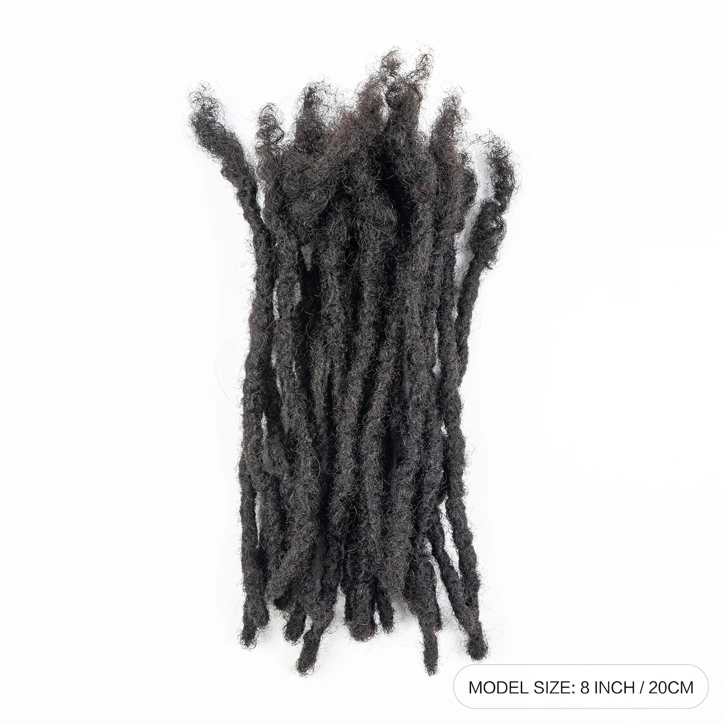 Loc Extension Human Hair 0.6cm Width 8inch 50 Strands Handmade Dreadlock Inter Extension Human Hair for Women/Men/Kids