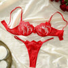 Floral tube Embroidered no padding Bra & Thongs Panties, Underwire Lingerie Set, Women's Lingerie & Underwear