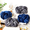 Inyahome Handmade Knot Throw Pillows for Couch Soft Decorative Knotted Comfort Pillow Cushion for Home Sofa Bedroom Decor Blue