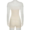 Sisterlinda Autumn Release Junior Short Sexy High Street Jumpsuits M24Q62420Girl Knit Lace White Slim Backless Fashion Jumpsuits