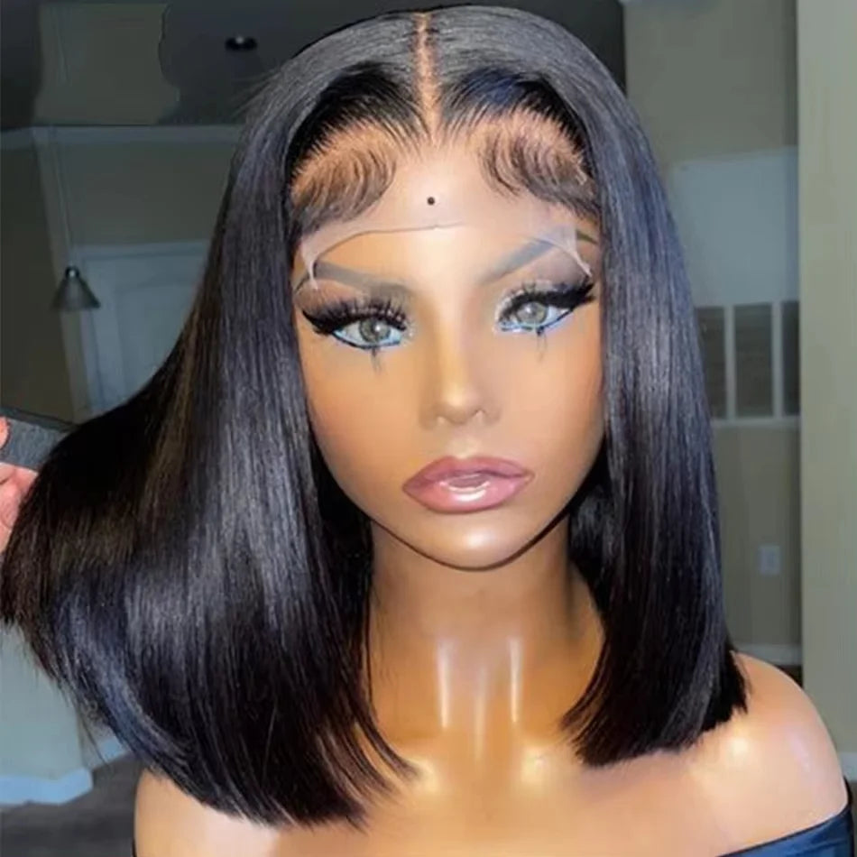210% Density Vietname Super Double Drawn Bone Straight 13x4 Frontal Bob Wig with 100% Human Hair 613 Honey blond For Black Women