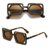 Square Luxury Diamonds Sunglasses Women Punk Fashion Rhinestone Sun Glasses Female Shiny Sexy Yellow Lens Eyewear Shade Handmade
