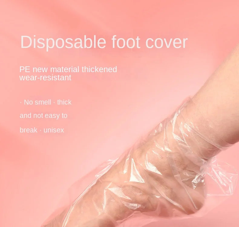 100PCS Transprent Disposable Foot Bags Detox SPA Covers Pedicure Prevent Infection Remove Chapped Foot Care Tools Bath Wipe