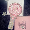 1pc AB/Clear Mixed Crystal Summer Hand Fan,Bling Sparkle Stunning Girls' Photography Party Accessoriess